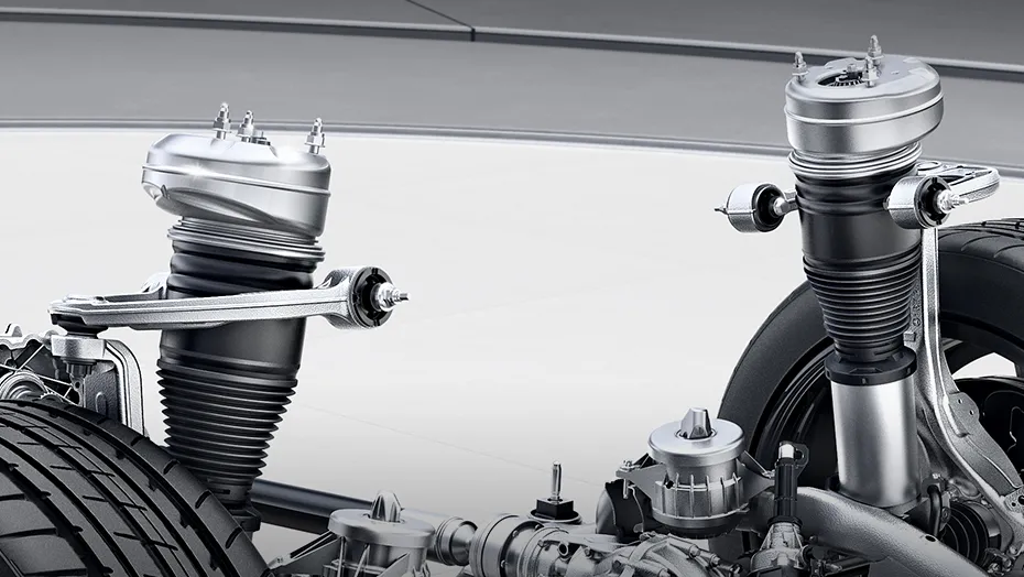 تصویر توضیحی رسمی تعلیق AIRMATIC در صفحهٔ اختصاصی GLS 450 4MATIC مدل ۲۰۲۶